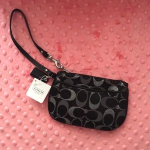 Black and Silver Coach Wristlet